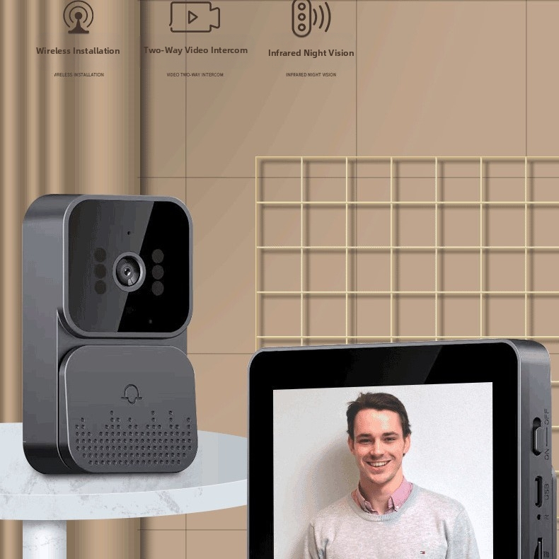 M10 Безжичен видео звънец с 4.3-инчов дисплей, домашен интелигентен двупосочен домофон, видео наблюдение, трансграничен избор