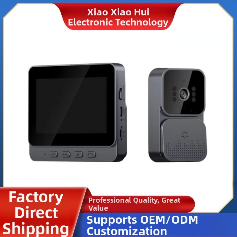 M10 bezvadu video durvju zvans ar 4,3 collu displeju, viedā divvirzienu domofona sistēma, video novērošana, pārrobežu izvēle