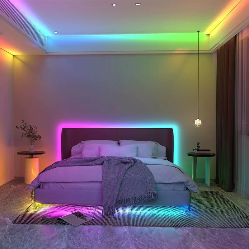 LED nutika mööbli valgusriba garderoobi kapp riputatud voodi e-spordi tuba arvutilaud dekoratiivne valgusriba RGBIC fantaasia