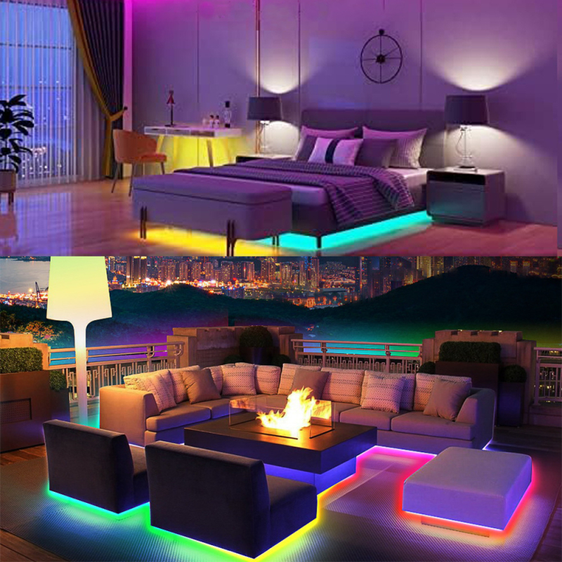 LED nutika mööbli valgusriba garderoobi kapp riputatud voodi e-spordi tuba arvutilaud dekoratiivne valgusriba RGBIC fantaasia