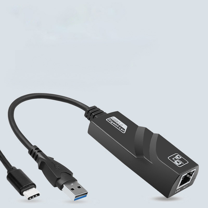 Placă de rețea Gigabit USB 3.0 transfrontalieră, placă de rețea cu fir USB 3.0 la RJ45, 100 Gigabit, tip C, placă de rețea externă cu fir
