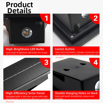 Διασυνοριακή Χονδρική Πώληση Ηλιακών Φωτιστικών Τοίχου Εξωτερικού Χώρου για Οικιακή Χρήση, Διακοσμητικά Φωτιστικά Τοίχου Εξωτερικού Χώρου για Φράχτη Βεράντας, Φωτιστικά Τοίχου με Φωτισμό Πάνω και Κάτω