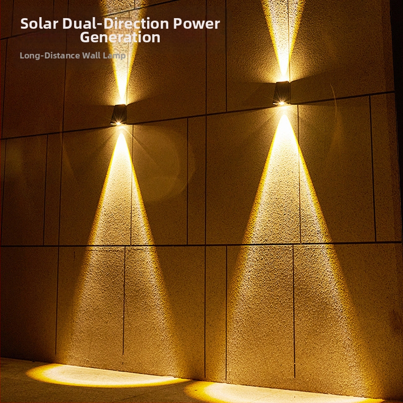 Piiriülene hulgimüük päikeseenergial töötavate välisseinavalgustite osas koduseks kasutamiseks, välisterrassi aia seina dekoratiivvalgustid, üles- ja allapoole suunatud valgustusega seinavalgustid