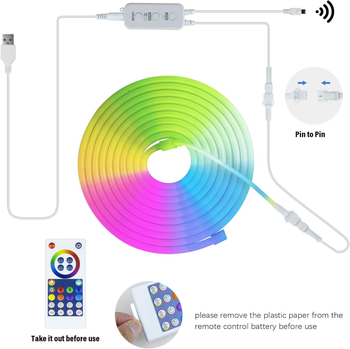 Piiriülene Rgbic Bluetooth 5VLED neoonvalgus Ip67USB valgus muusikaga Diyapp neoonköie valgus nutikas