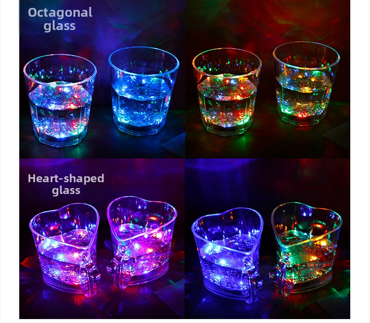 Светоизлъчваща чаша, налейте вода върху ярка индукционна студена светлина, чаша за вода, цветна светоизлъчваща чаша с LED светкавица, чаша бар KTV, чаша за вино