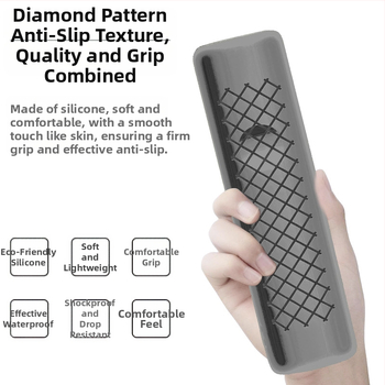 Taikoma „Samsung BN59“ serijos nuotolinio valdymo pultui, universaliam apsauginiam dangteliui, atspariam vandeniui, smūgiams, universaliam silikoniniam nuotolinio valdymo pulto dulkių dangteliui.