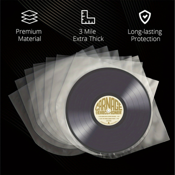 12-tolline vinüül-LP plaadikott vinüülümbrikuga sisekott kaitseümbris paksendatud välimine kott plaadikott paksendatud antistaatiline