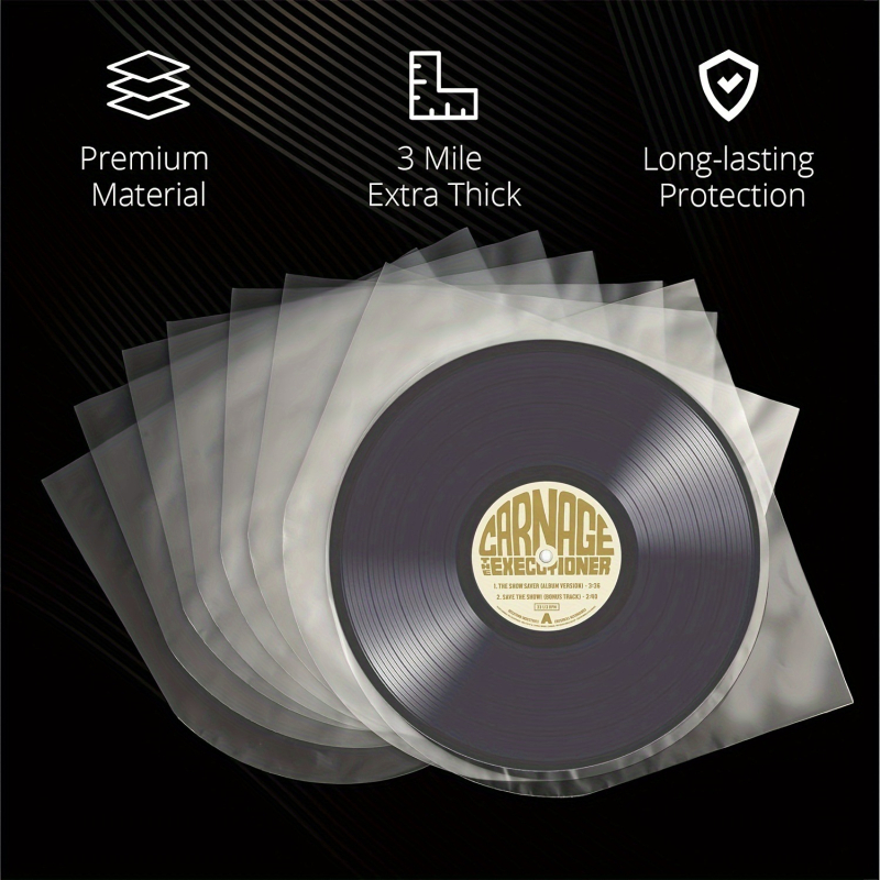 12-tolline vinüül-LP plaadikott vinüülümbrikuga sisekott kaitseümbris paksendatud välimine kott plaadikott paksendatud antistaatiline