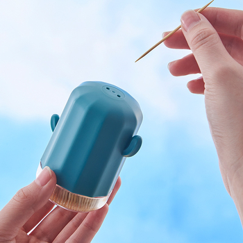 Δημιουργικό κουτί οδοντογλυφίδας Cactus, εξαιρετική οδοντογλυφίδα διπλής κεφαλής από φυσικό μπαμπού για το σπίτι, δημοφιλές κουτί ανεστραμμένης οδοντογλυφίδας