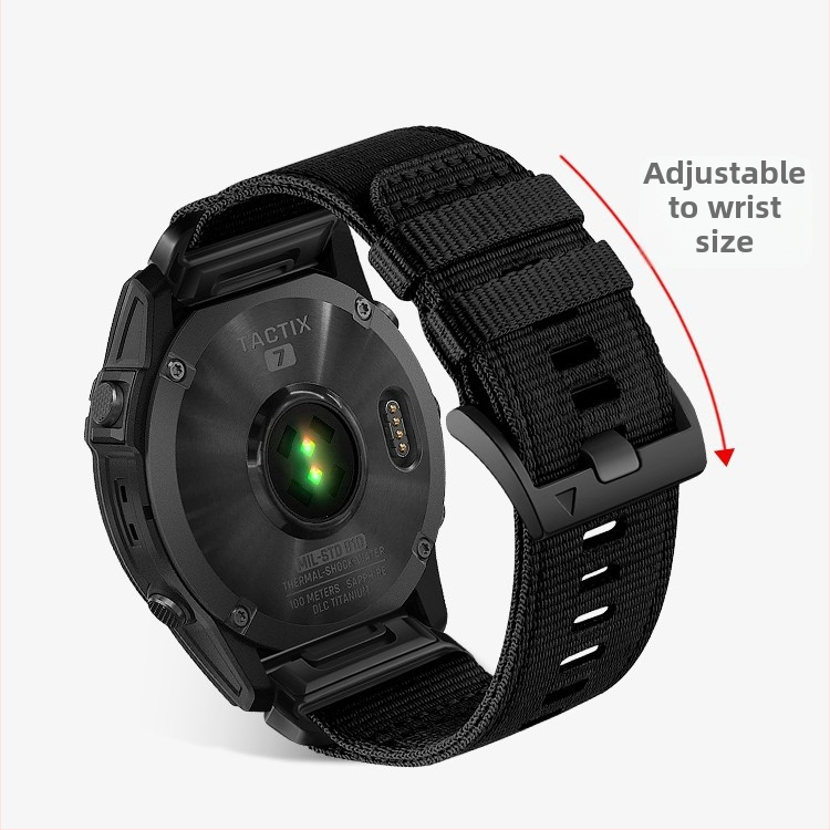 Jiaming rýchloupínací nylonový plátený remienok pre hodinky Garmin Thai Iron Tactix7pro 26 mm skladom