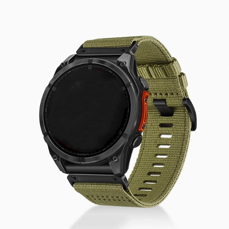 Jiaming Бързо сваляща се найлонова платнена каишка за Garmin Thai Iron Tactix7pro Watch Strap 26mm на склад