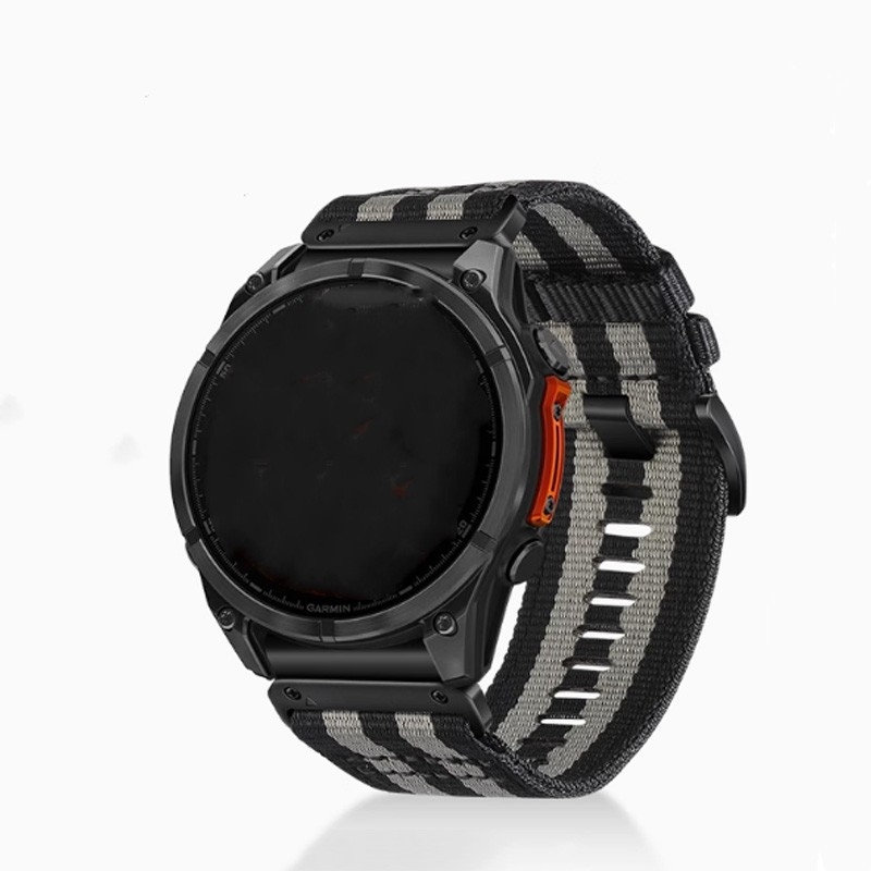 Jiaming Бързо сваляща се найлонова платнена каишка за Garmin Thai Iron Tactix7pro Watch Strap 26mm на склад