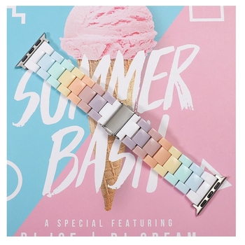 Για Samsung Apple Apple Watch7 Huawei GT3/4 Candy Πολύχρωμο Τρεις Χάντρες APS PC Πλαστικό Λουράκι