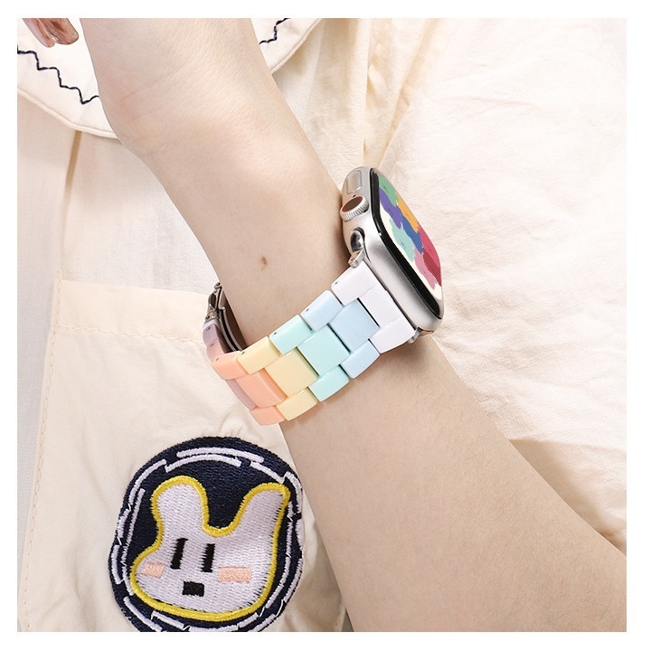 Samsung Apple Apple Watch 7 Huawei GT3/4 Candy värviline kolme helmega APS PC plastrihm