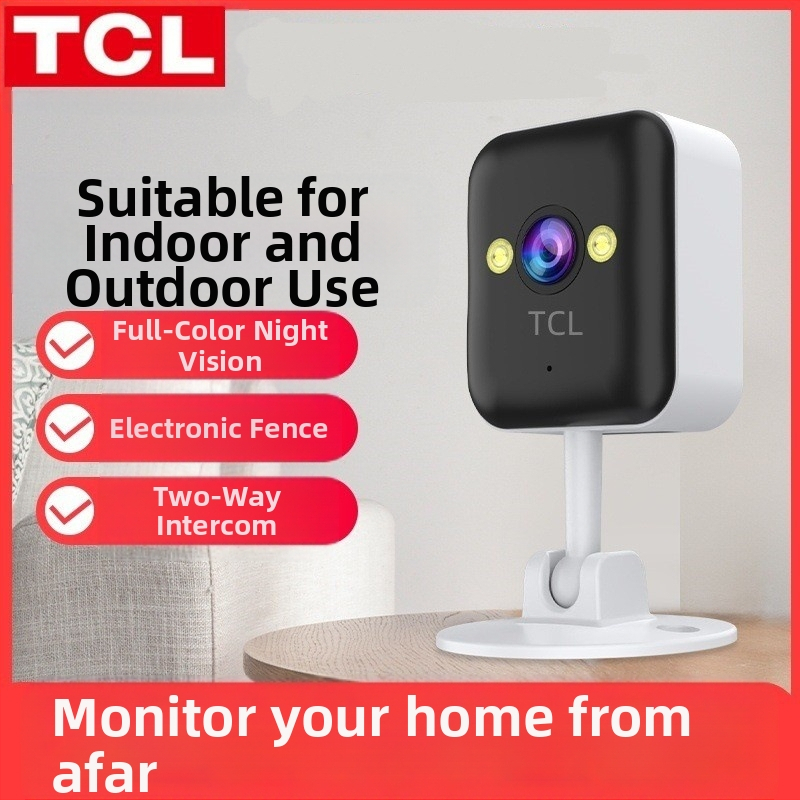 Tcl bezvadu kamera iekštelpu un āra mājas mobilajam tālrunim tālvadības monitors balss nakts redzamības HD kamera