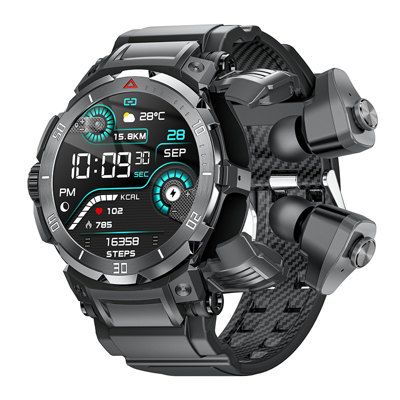 Piiriülene GT100PRO nutikell Bluetooth-kõne TWS-peakomplekt muusika esitamine NFC juurdepääsukontrolliga spordikell