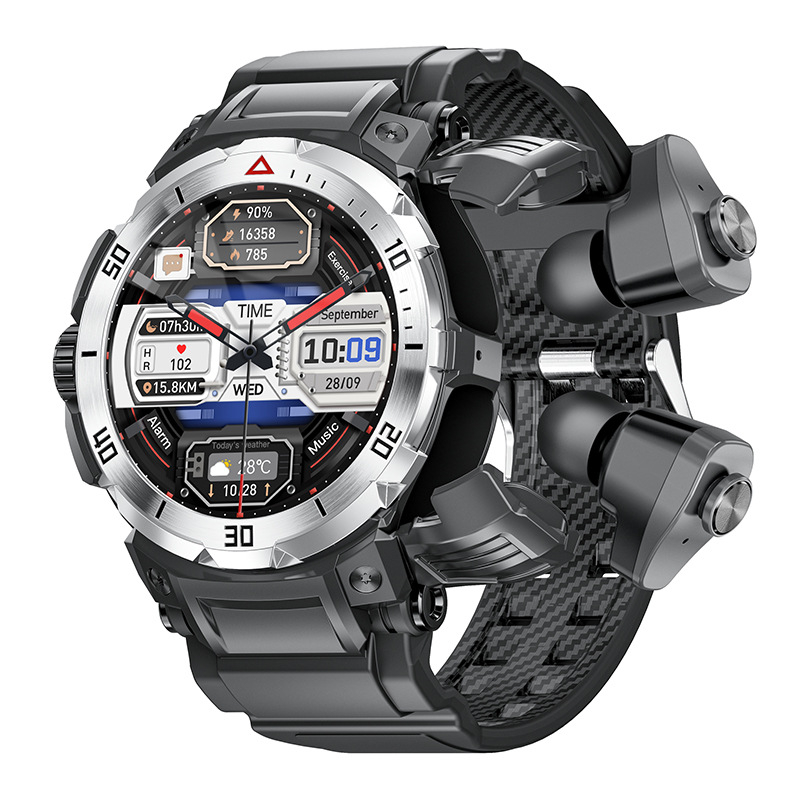 Piiriülene GT100PRO nutikell Bluetooth-kõne TWS-peakomplekt muusika esitamine NFC juurdepääsukontrolliga spordikell