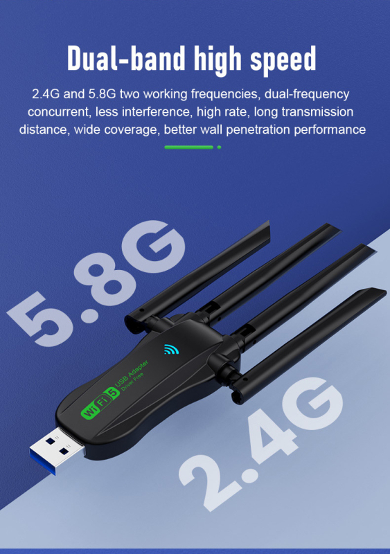 Draiverivaba 5g kahesageduslik USB traadita võrgukaart wifi laiendatud võrgu ruuter kodumuundur repiiter