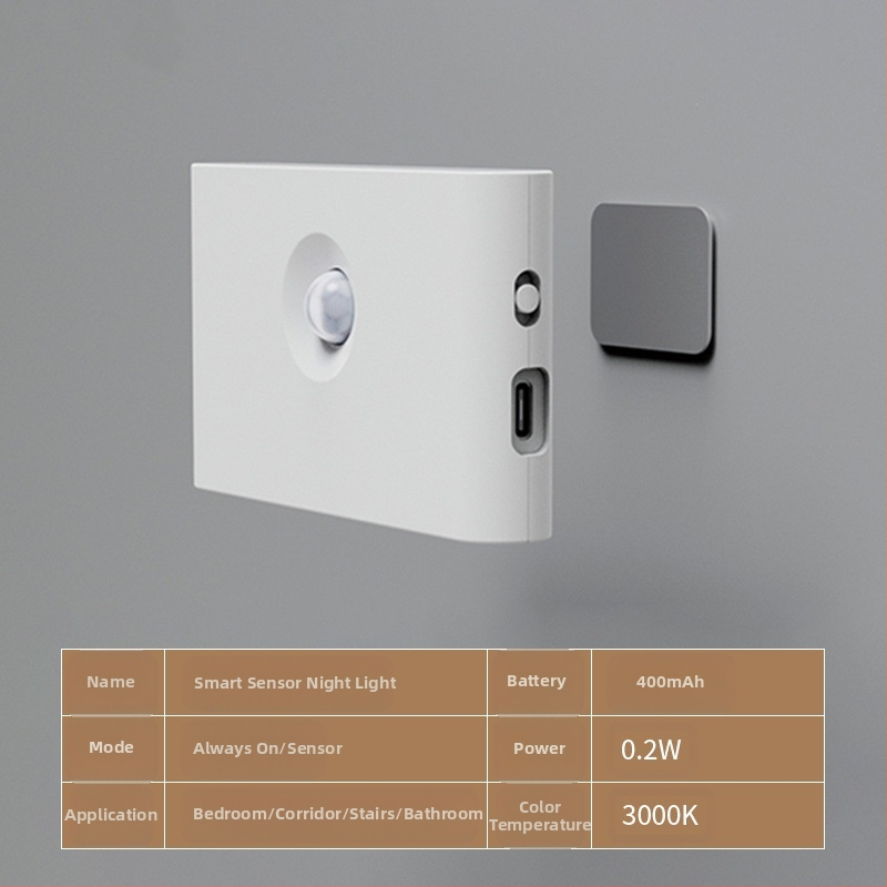 Piiriülene ühendus intelligentne öövalgusti inimkeha induktsioonlamp magamistoa koridori trepp automaatne valgusjuhtimine magnetlamp öölamp