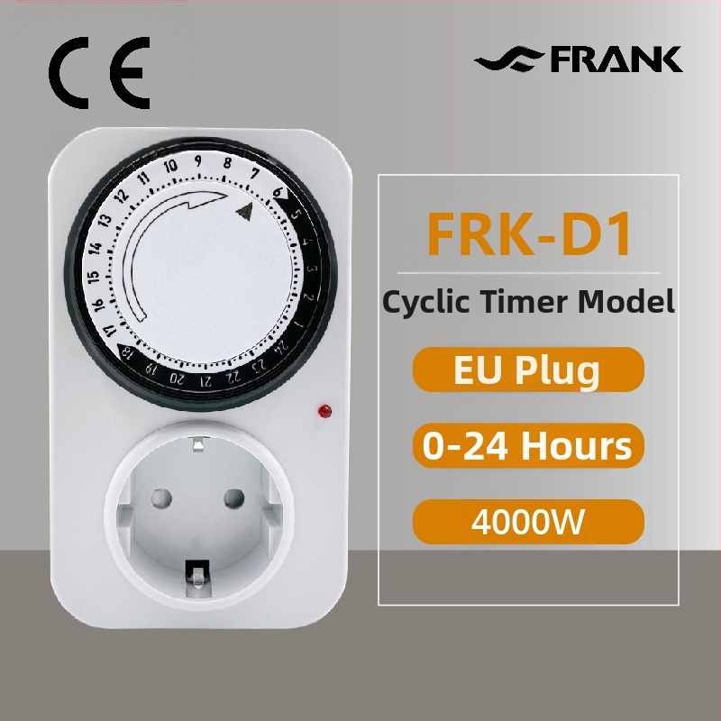 Piiriülene Euroopa standardne ajastuspistikupesa 24-tunnise tsükliga mehaaniline taimer automaatse väljalülituse aja juhtimise lüliti
