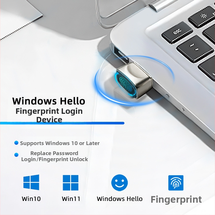 USB устройство за пръстови отпечатъци, вход без драйвери, Plug and Play, метален корпус, преносим компютър, настолен компютър, разпознаване на пръстови отпечатъци