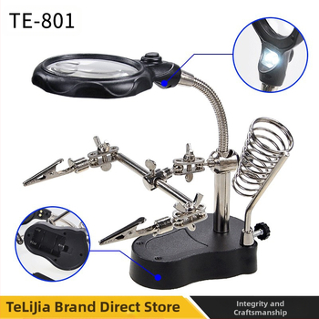 Didinamojo stiklo įrankių stalas su apšvietimu, Aparatūros įrankiai, Mobiliojo telefono pagrindinė plokštė, Skaitmeninės įrangos remontas, Pagalbinis spaustukas su LED