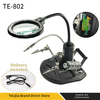 Didinamojo stiklo įrankių stalas su apšvietimu, Aparatūros įrankiai, Mobiliojo telefono pagrindinė plokštė, Skaitmeninės įrangos remontas, Pagalbinis spaustukas su LED