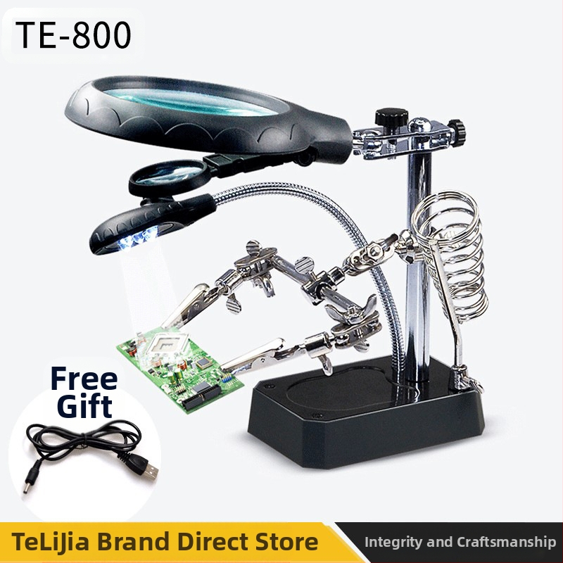 Didinamojo stiklo įrankių stalas su apšvietimu, Aparatūros įrankiai, Mobiliojo telefono pagrindinė plokštė, Skaitmeninės įrangos remontas, Pagalbinis spaustukas su LED