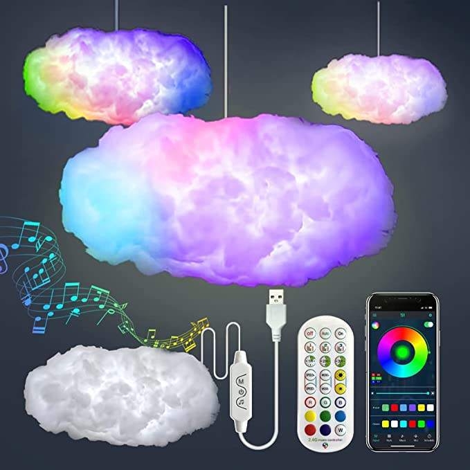 Tarpvalstybinis karšto pardavimo RGB magiškos spalvos LED atmosferos šviesos muzikos ritmo šviesa APP valdymo dekoratyvinė LED debesies šviesos atmosferos šviesa