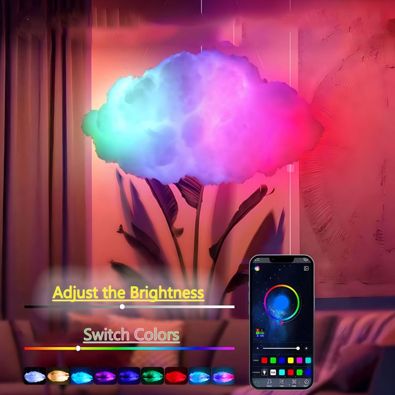 Prekogranično popularno RGB magično LED svjetlo u boji, atmosfersko svjetlo s glazbenim ritmom, upravljanje putem aplikacije, dekorativno LED svjetlo u oblaku, atmosfersko svjetlo