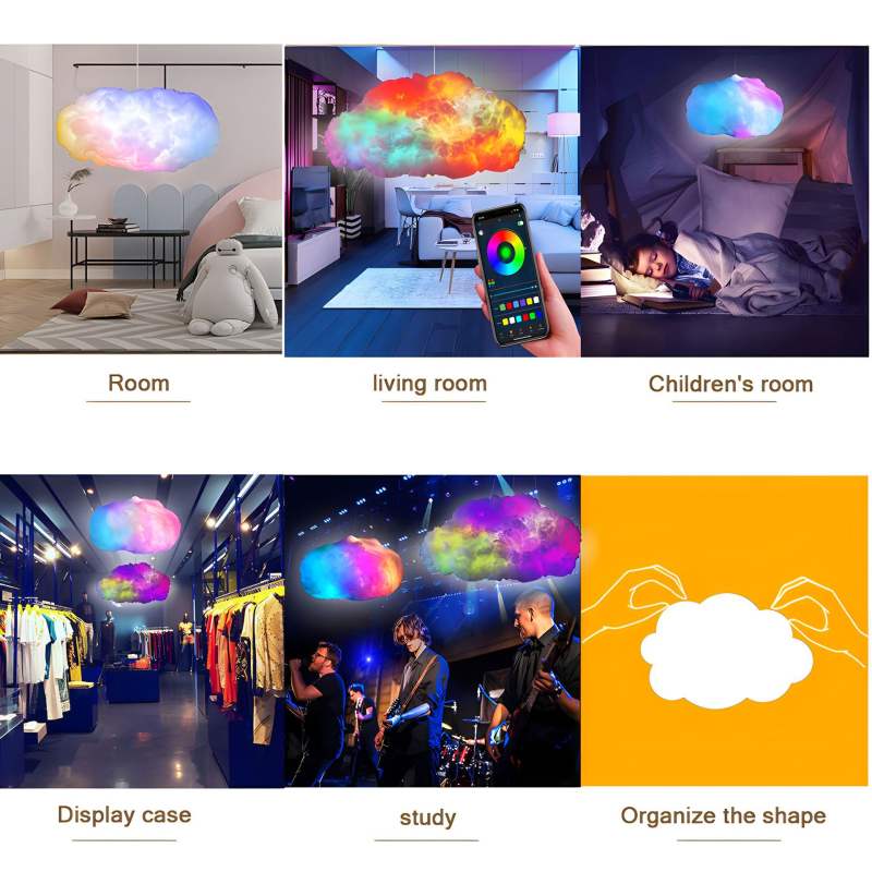 Tarpvalstybinis karšto pardavimo RGB magiškos spalvos LED atmosferos šviesos muzikos ritmo šviesa APP valdymo dekoratyvinė LED debesies šviesos atmosferos šviesa