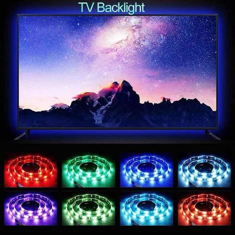 Išmanioji LED juostelė „Bluetooth“ programėlės valdymas 5050RGB TV fonas USB spalvinga dekoratyvinė LED juostelė, tinkanti