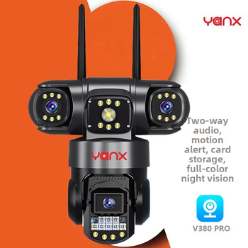 V380 HD valvekaamera kolme objektiivi ja kolme ekraaniga WIFI-kaamera juhtmevaba kaamera kolme objektiiviga