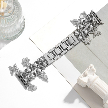 Kvaliteetne väike lõhnav hõbedane lumehelveste dekoratiivne rihm Apple Watchile iwatch109876