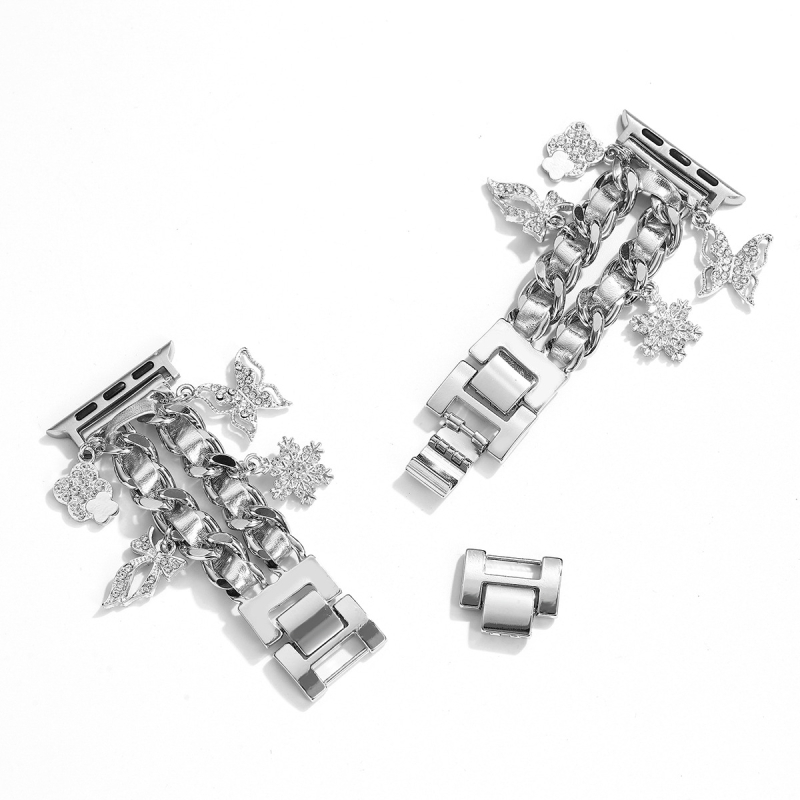 Kvaliteetne väike lõhnav hõbedane lumehelveste dekoratiivne rihm Apple Watchile iwatch109876