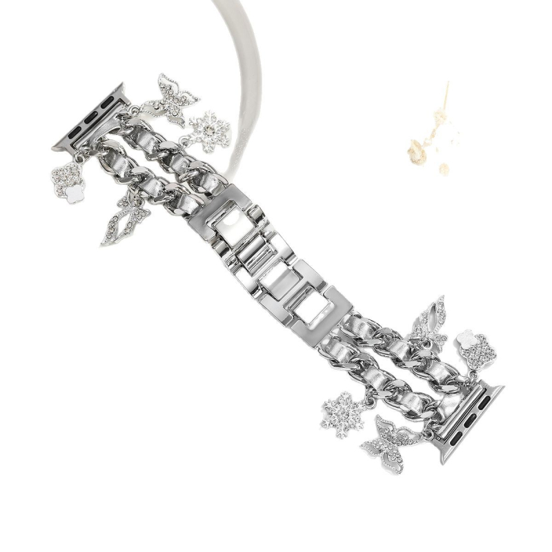 Kvaliteetne väike lõhnav hõbedane lumehelveste dekoratiivne rihm Apple Watchile iwatch109876