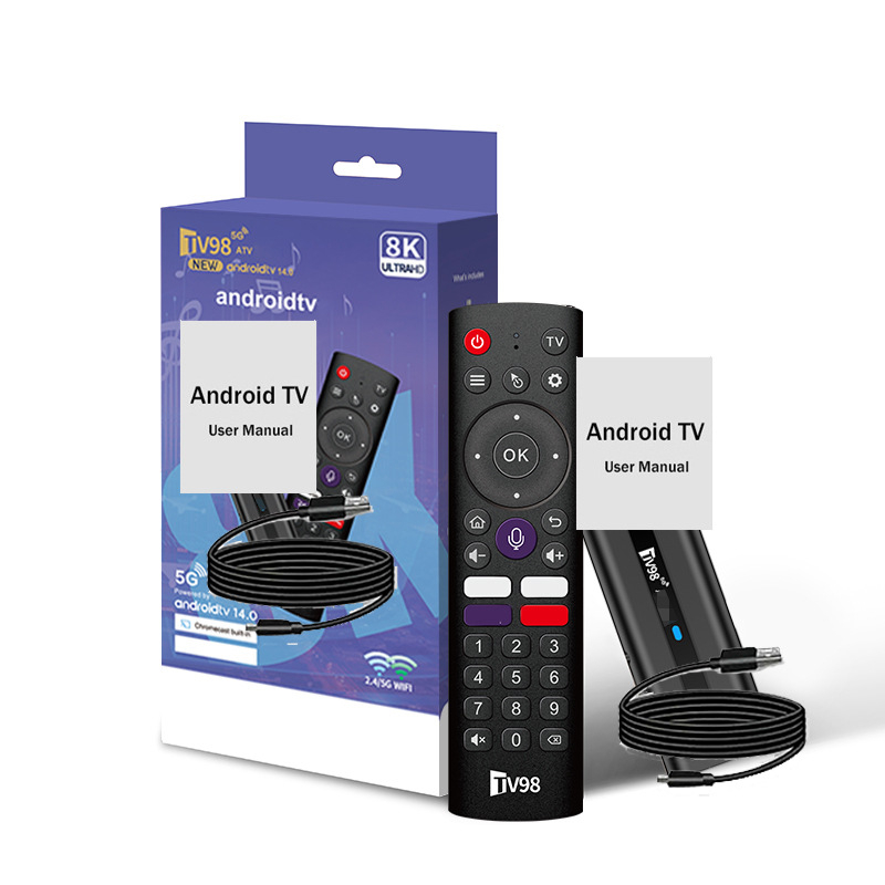 TV98 ATV 8K PRO digiboks Android14 väliskaubanduse teleriboks Quanzhi H313 hääljuhtimispult Y10