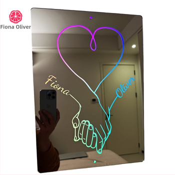 Tarpvalstybinė pora, susikibus rankomis, vardo veidrodinė lempa, personalizuota vardo veidrodinė lempa, Valentino dienos kalėdinių dovanų fabrikas