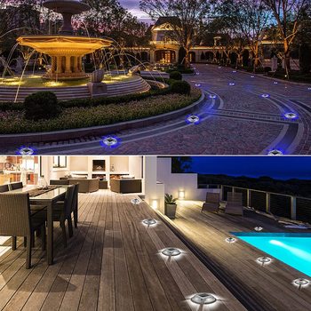 Apvali saulės energija varoma lempa, keturių pusių šviečianti, dviejų spalvų perjungiama, užkasta lempa, kiemo laiptelių takas, aliuminio lydinio atsparumas gniuždymui