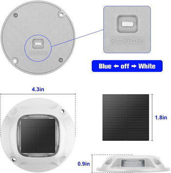 Apvali saulės energija varoma lempa, keturių pusių šviečianti, dviejų spalvų perjungiama, užkasta lempa, kiemo laiptelių takas, aliuminio lydinio atsparumas gniuždymui