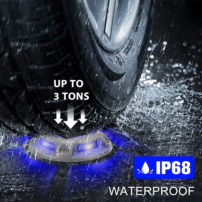 Apvali saulės energija varoma lempa, keturių pusių šviečianti, dviejų spalvų perjungiama, užkasta lempa, kiemo laiptelių takas, aliuminio lydinio atsparumas gniuždymui