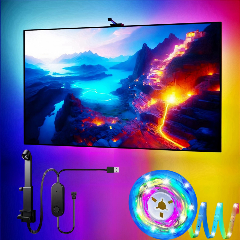 „TV Tv Phantom Color To paties ekrano“ televizoriaus foninis apšvietimas, išmaniojo ekrano foninis apšvietimas, ekrano sinchronizavimas, ekrano susiejimo šviesa