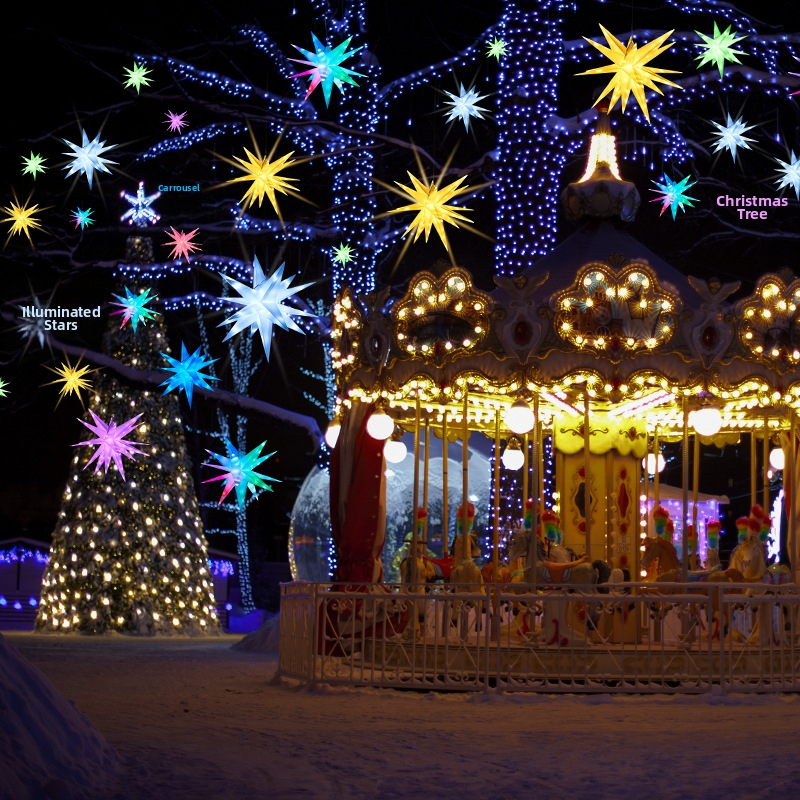 LED intelektualus taškų valdymas RGB „Bluetooth APPA“ stebuklinga spalvų sprogimo žvaigždė, daugiakampė žvaigždės juostos dekoracija, festivalio šviesos styga