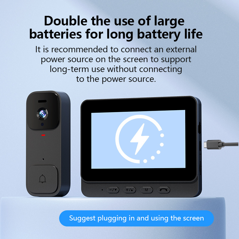 Piiriülene X7 nutikas video uksekell koduseks kasutamiseks ekraaniga, traadita intercom, kõrglahutusega videovalve, plahvatuskindel