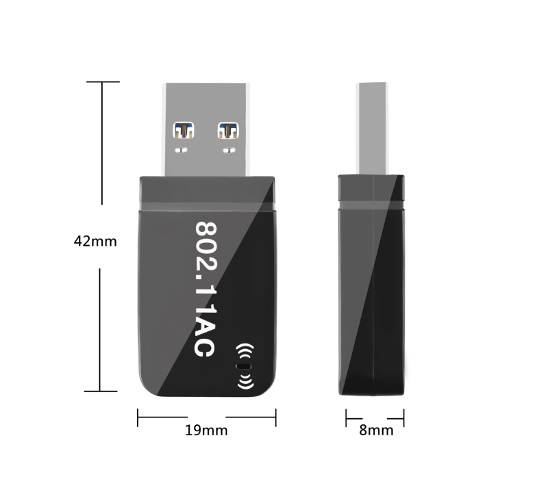 Placă de rețea wireless mini 1300m 2.4G/5G cu frecvență dublă, placă de rețea USB pentru computer, placă de rețea wireless wifi, recepție și transmisie
