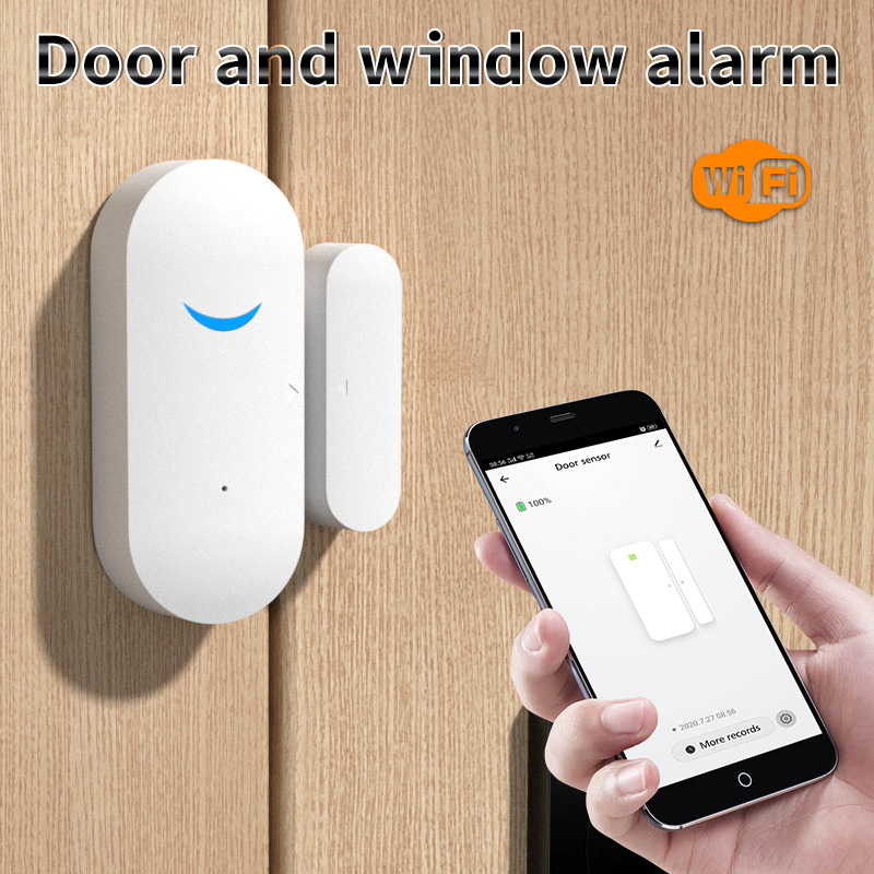 Трансгранична Tuya Tuya Smart Door and Window Alarm Магнитен детектор за напомняне за врата Wifi Alarm за врата и прозорец