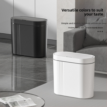 Buitinė intelektuali indukcinė šiukšliadėžė su didele talpa elektrinė atviro dangčio šiukšliadėžė virtuvės sanitarinė sieninė šiukšliadėžė