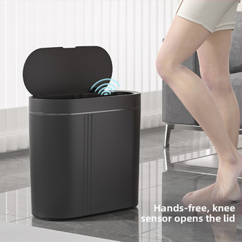 Buitinė intelektuali indukcinė šiukšliadėžė su didele talpa elektrinė atviro dangčio šiukšliadėžė virtuvės sanitarinė sieninė šiukšliadėžė