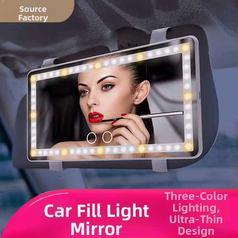 LED-es autós sminktükör napellenző töltőfényű tükör intelligens fényű autós kellékek szépségápolási sminktükör határokon átnyúló külkereskedelem