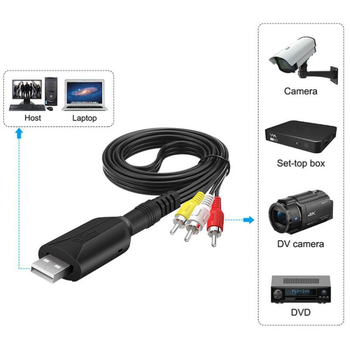 VHS-adapterikaabel USB2.0 salvestuskaart AV-video salvestuskaart USB-st RCA-ks, heli ja video teisendamine
